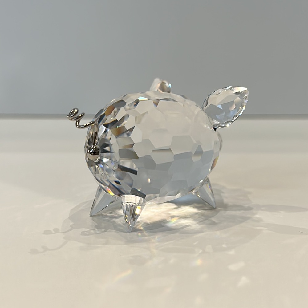 Swarovski Figurine Pig Medium Metal Tail - Picture 3 of 7